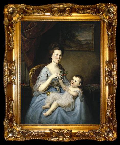 framed  Charles Willson Peale Mrs David Forman and Child, ta009-2